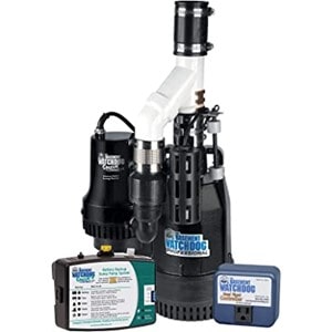 Pictured is the Basement Watchdog CITS-50 Combo Sump Pump with Primry pump SIT-50D and BWSP battery backup sump pump